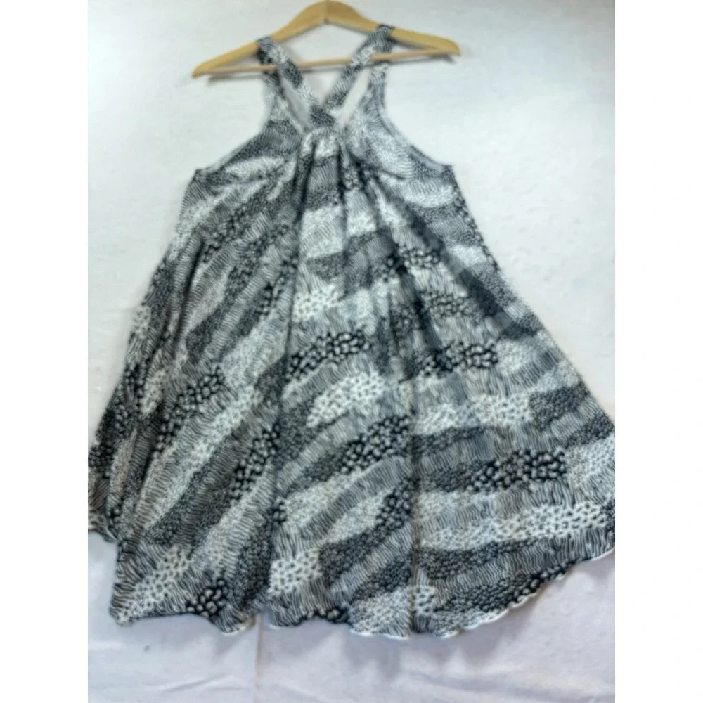 Pacific‎ Beach Swim Cover Up Safari Print Dress Womens Large Black & White